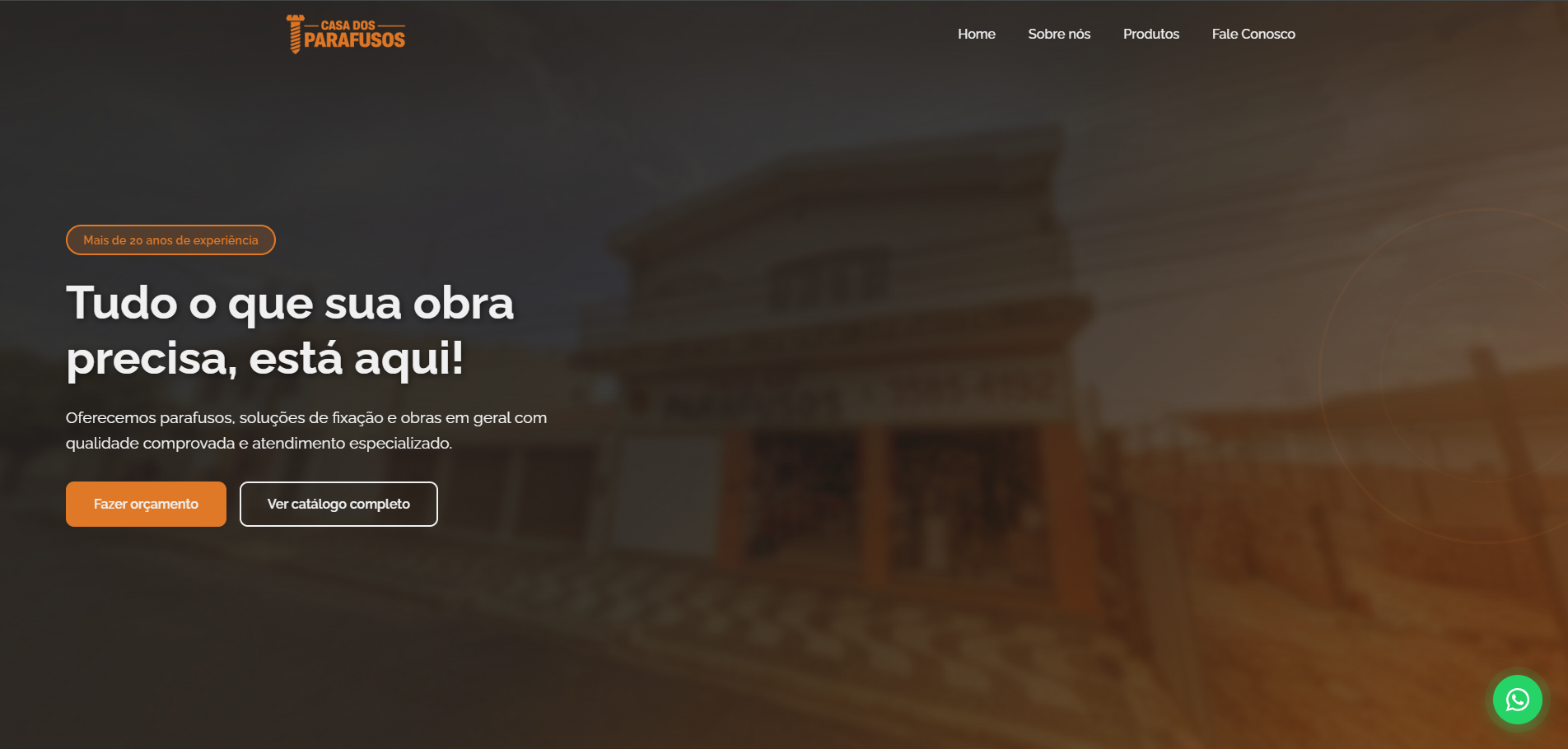 Foto do site Casa dos Parafusos